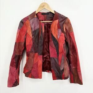 Vintage Suede Leather Patchwork Jacket Small Whimsigoth Witchy 90s ASO Charmed